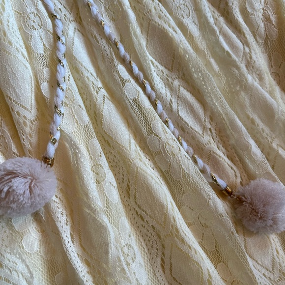 NWOT- Lace Maxi Dress with Pom Pom Details - Picture 5 of 9